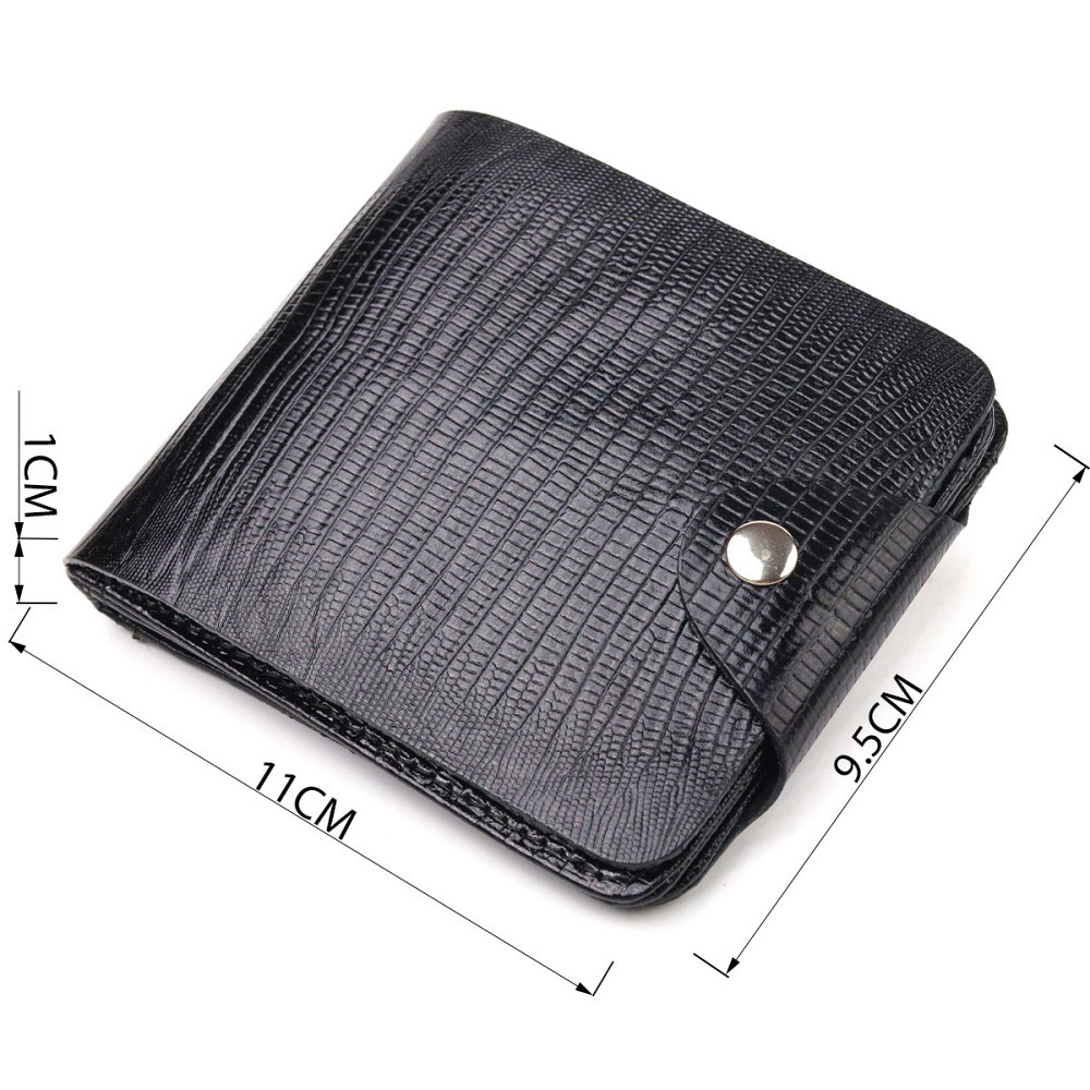 Портмоне для чоловіків у два складення з натуральної фактурної шкіри CANPELLINI 21575 Чорне Київ - фото 8