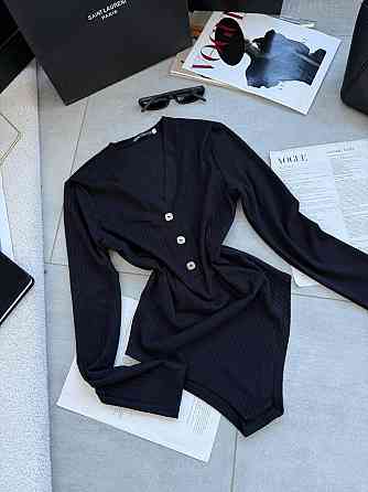 Женское теплое базовое боди из ангоры рубчик Черный, 48/50 Одесса