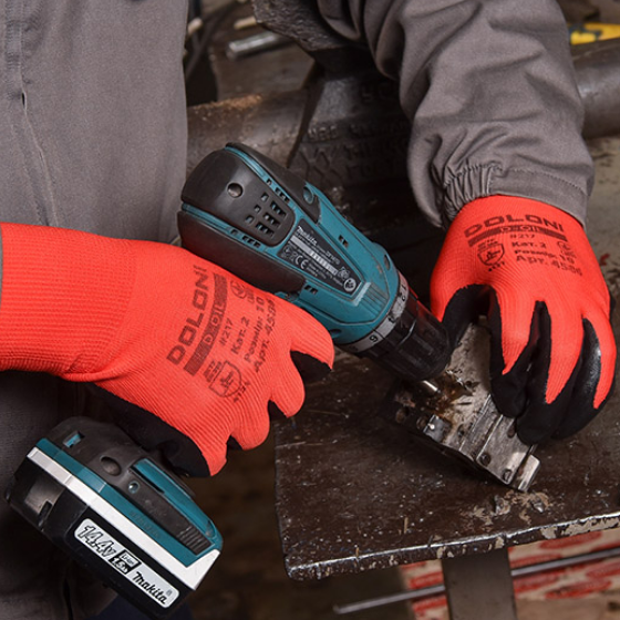 Рукавички 4586 D-OIL трикотаж нітрилове покриття неповний облив р.10(XL) червоний/чорний ДКГ Житомир - фото 4