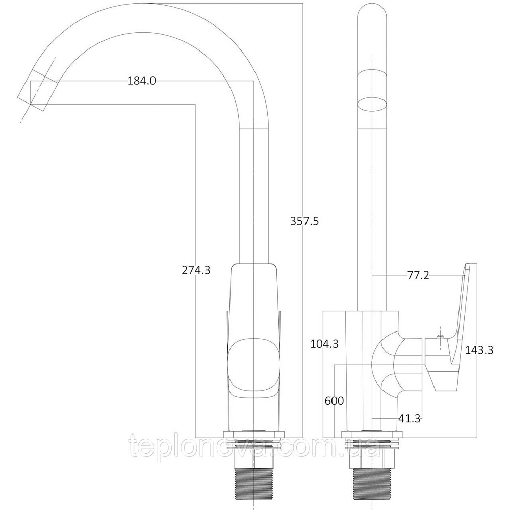 Смеситель для кухни Globus Lux BONN GLB-0203S Черновцы - изображение 6