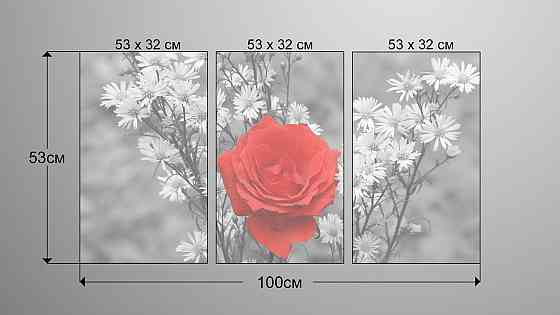 Модульна картина Квіти Троянда Art-3_3А Київ