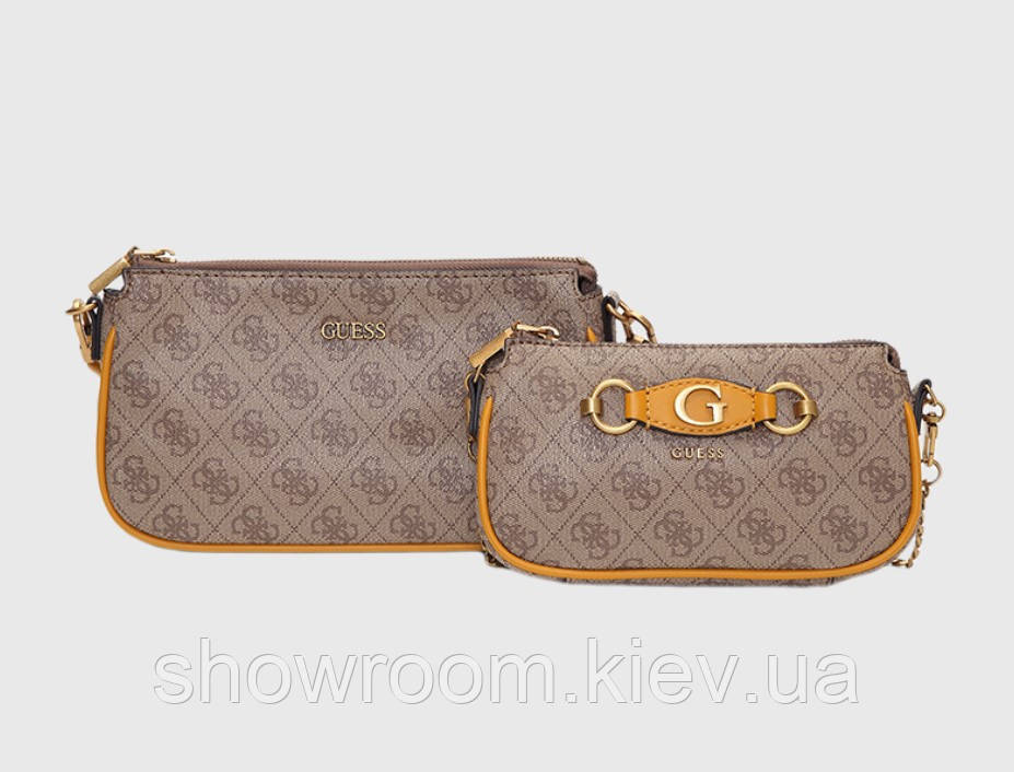 Жіноча сумочка з органайзером на плече Guess (865470) світло-коричнева Київ - фото 2