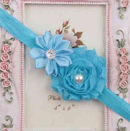 Пов'язка на голову дитяча блакитна - розмір декору 9см, розмір універсальний (на резинці) Київ