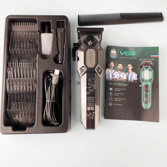 Машинка для стрижки аккумуляторная VGR V-600 clipper LCD (6 насадок) Киев