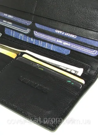 Тонкий кожаный мужской кошелек на магнитах и ​​молнии ST 006 black Киев - изображение 9