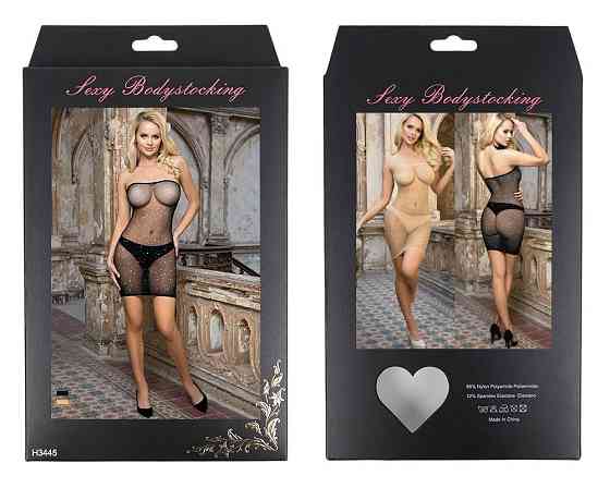 Платье-сетка с открытыми плечами со стразами Star Night бежевое, XS/M Sex Aura Киев