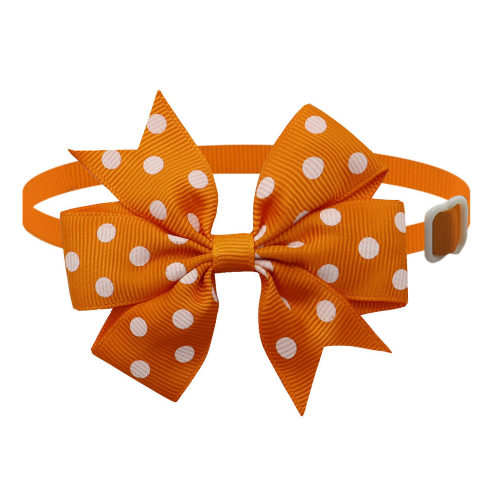 Бантик на шию для собак та котів one size помаранчево-білий Київ - фото 1