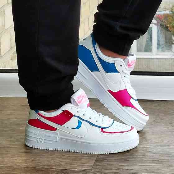 Кроссовки Nike Force Белые Женские Цветн Кожаные Форсы Найк (размеры: 36,37,38,39,40,41) Видео Обзор Днепр