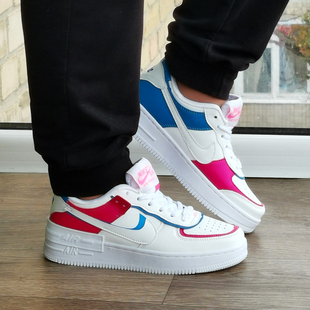 Кроссовки Nike Force Белые Женские Цветн Кожаные Форсы Найк (размеры: 36,37,38,39,40,41) Видео Обзор Днепр - изображение 5