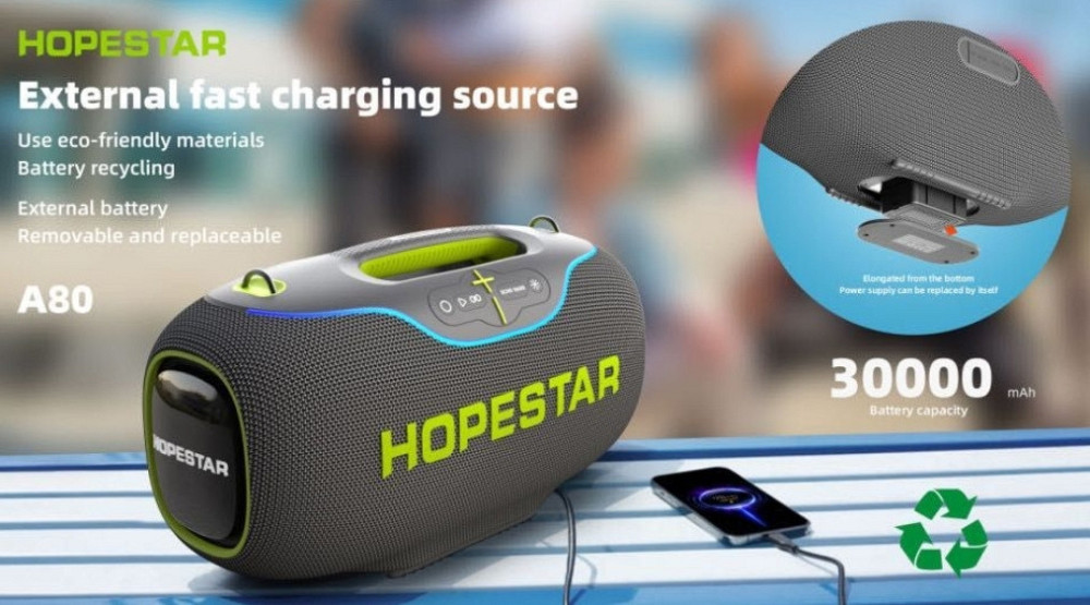 Колонка Hopestar A80 350W 30000mAh потужна Bluetooth RGB. Харків - фото 4