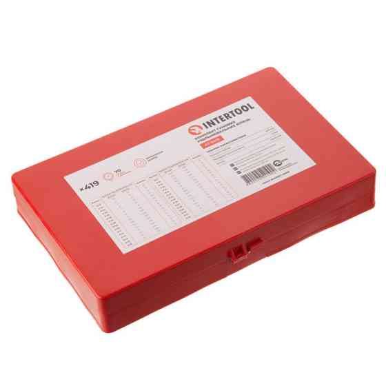 Комплект резиновых уплотнительных колец, 419 ед, зеленые INTERTOOL AT-5419 Киев