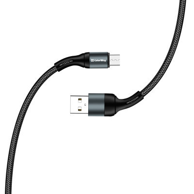 Дата кабель USB 2.0 AM to Micro 5P 1.0m nylon black ColorWay (CW-CBUM045-BK) Винница - изображение 6