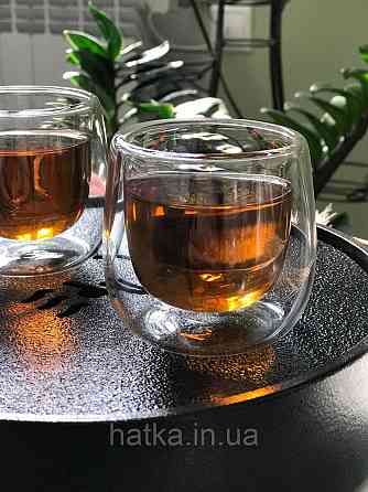 Набір чашок 2 шт "Emma" 100 мл із подвійними стінками боросилікатне для еспресо Київ