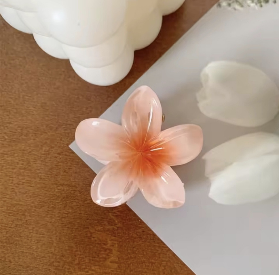 Заколка-крабик цветок маленький 4х4 см Персиковый Смела - изображение 1