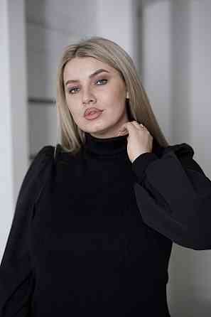 Жіноча елегантна кофта гольф у рубчик "Dazy" | Норма та батал Чорний, 54-56 Київ