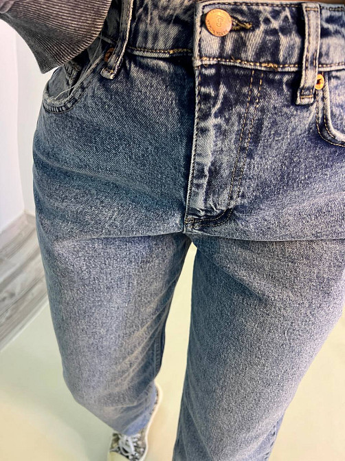 Джинсы женские SL 9001 MOM fit высокая посадка большие размеры стрейчевые светло-синие, светло-синий Одесса - изображение 7
