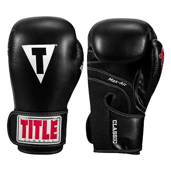 Боксерські рукавиці TITLE Classic Black Max Black 16 oz (бинти 4м. в комплекті) Каменское