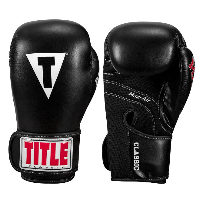 Боксерські рукавиці TITLE Classic Black Max Black 16 oz (бинти 4м. в комплекті) Каменское - изображение 5