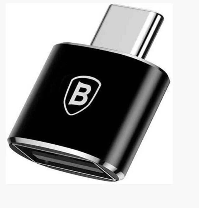 Адаптер Baseus USB Female To Type-C Male Adapter Converter Black Київ - фото 1