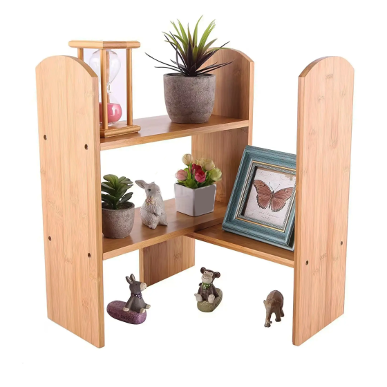 Настольная полка из бамбука для книг и аксессуаров с возможностью регулировки положения, 65×45×15см Каменец-Подольский