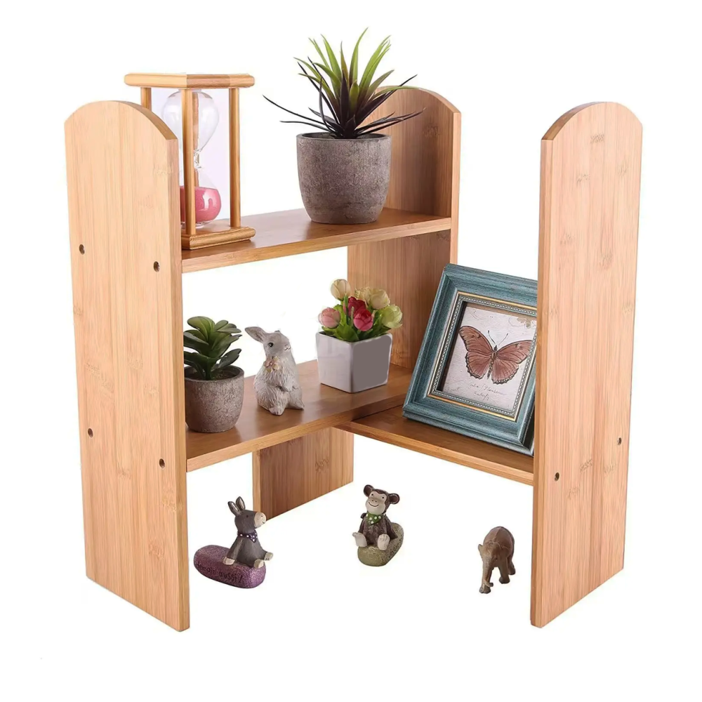 Настольная полка из бамбука для книг и аксессуаров с возможностью регулировки положения, 65×45×15см Каменец-Подольский - изображение 3