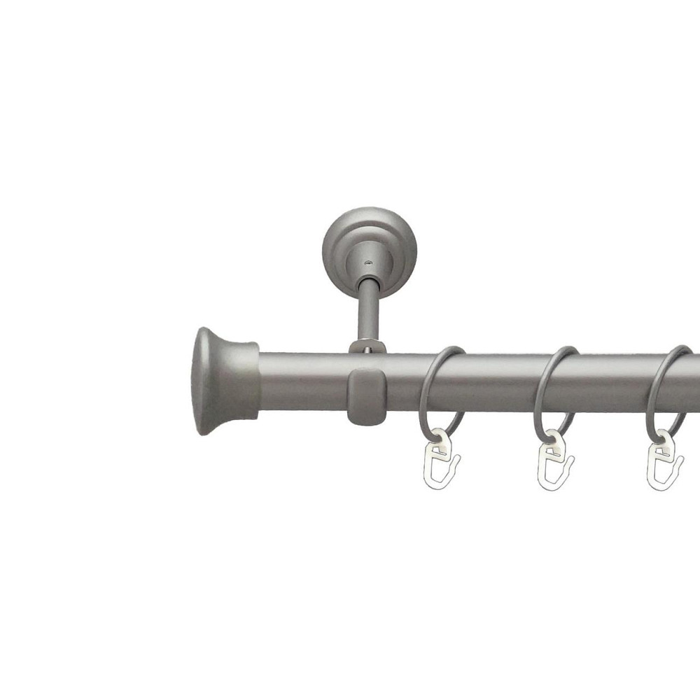 Карниз Orvit Дуо металевий однорядний відкритий гладка труба кільце металеве Сатин 25 мм 140 см (00-00027466) Львів - фото 1