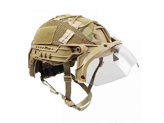 Тактические флип очки для шлема цвет Койот с прозрачными линзами маска защитная на глаза каску Одесса