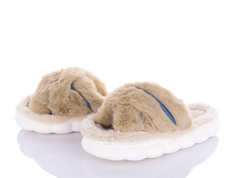 Капці жіночі відкриті мех на легкій платформі бежевий Одеса - фото 5