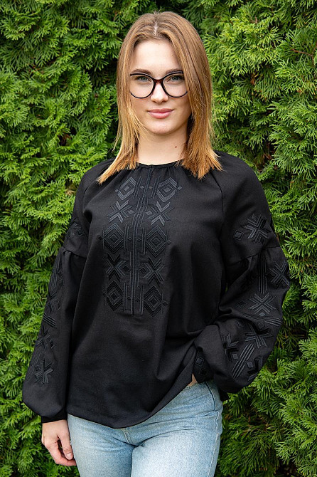 Вишиванка для хлопчиків, лляна, чорна, топ Київ - фото 6