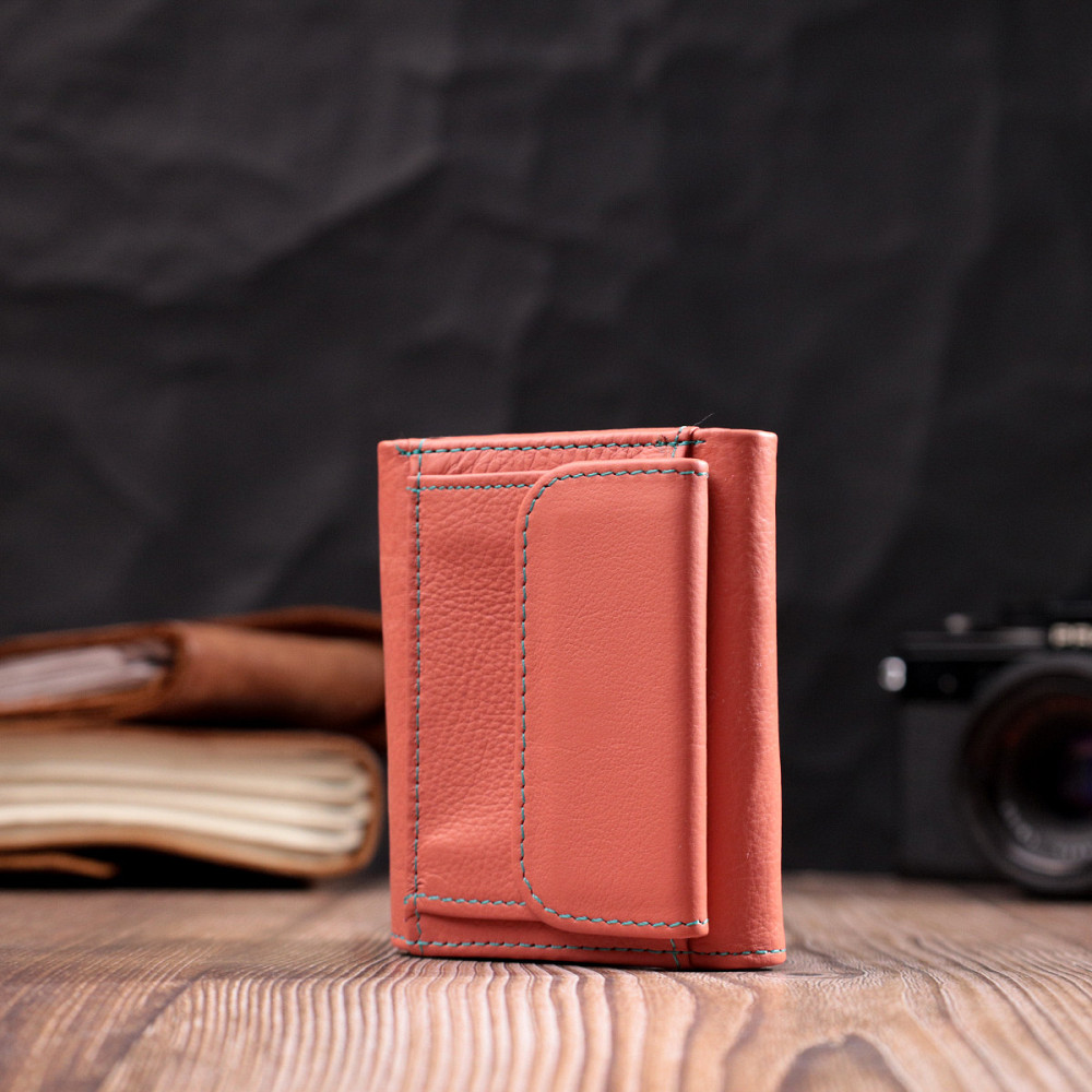 Небольшой кошелек для модниц из натуральной кожи ST Leather 19505 Оранжевый Киев - изображение 9