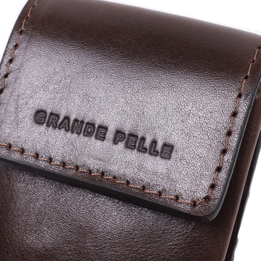 Оригінальна ключниця у вигляді футляра з натуральної шкіри GRANDE PELLE 22570 Коричневий Київ - фото 8