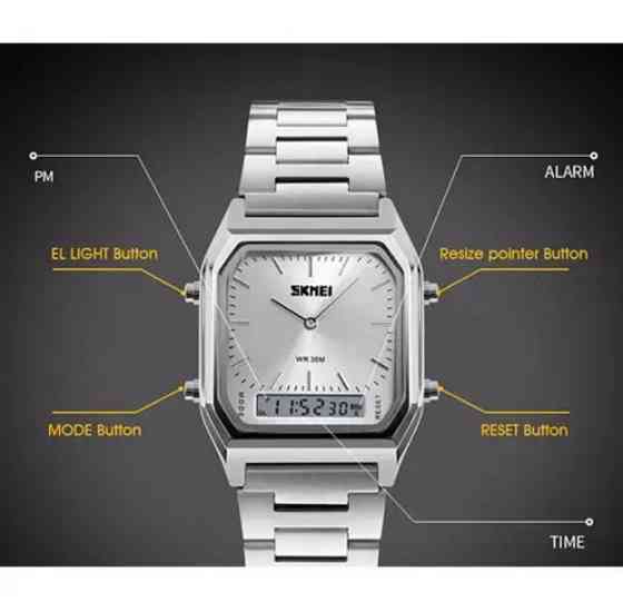 Наручний чоловічий годинник Skmei 1220 Tango Сріблисті Вінниця