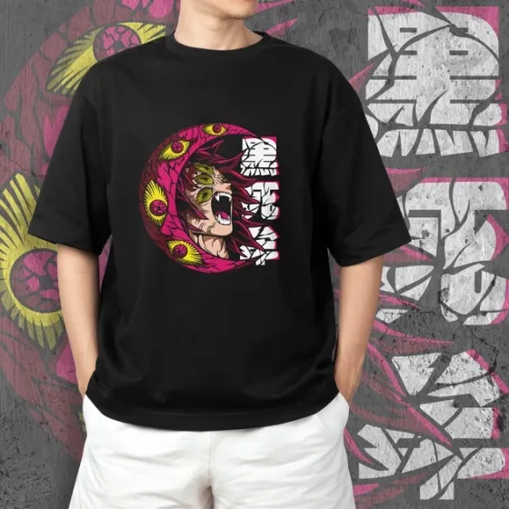 Футболка для подростка мальчика с принтом Клинок, рассекающий демонов Кокушибо Moon Размер 160 Anime10461 Днепр