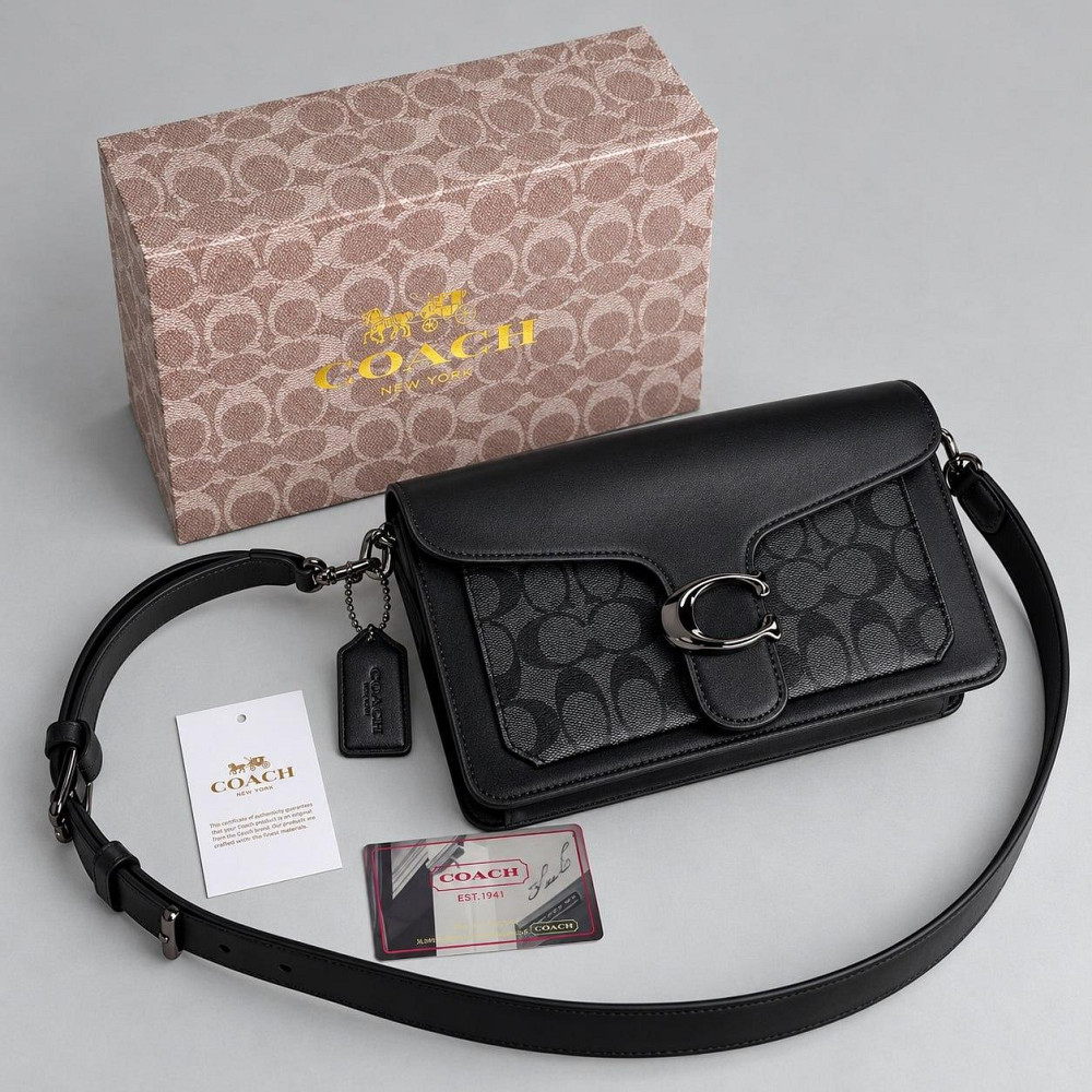Женская стильная кросбоди Coach Tabby Shoulder light grey Lux Киев - изображение 6