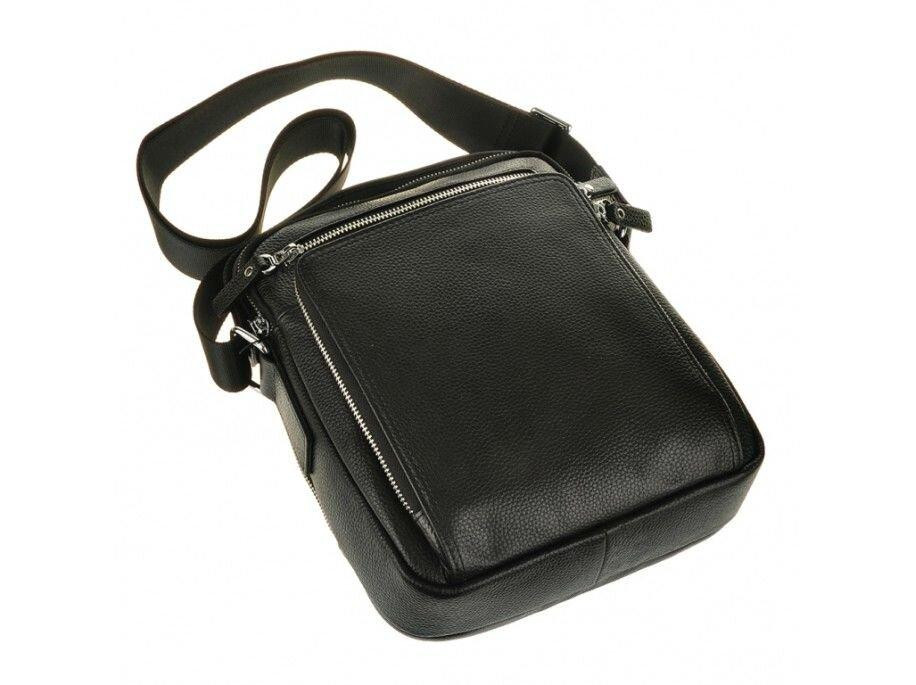 Сумка мессенджер Vintage 14578 кожаная Черная Киев - изображение 4