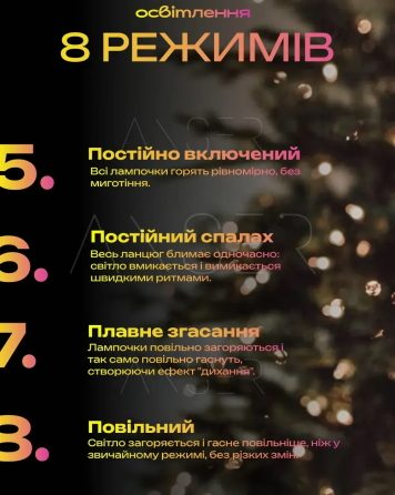 Гирлянда светодиодная Роса 50м 500 Led от сети на прозрачной проволоке + пульт ДУ (Белый, золотой, синий, мульти) Винница