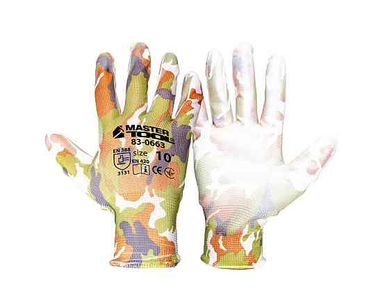 MASTERTOOL Рукавички безшовні трикотажні MASTERTOOL "Хакі" з поліуретановим покриттям долоні 10 Коломия