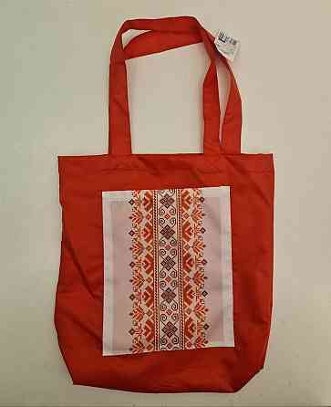 Сумка з кишенею "Вишиванка" 01 40х35 см ручка 60 см червона вертикальна (1 шт.) Харків