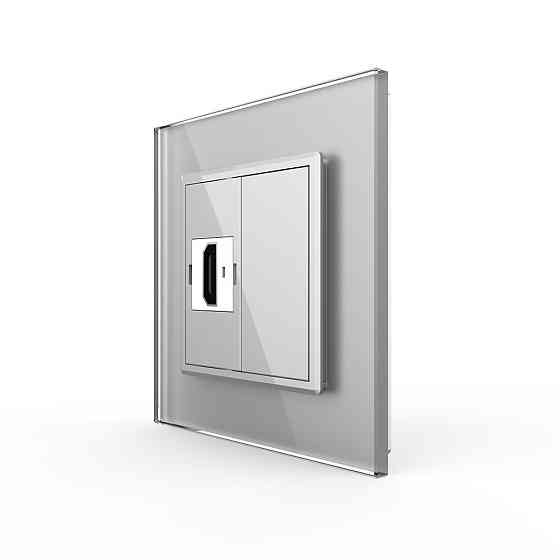 Розетка HDMI Livolo сірий скло (VL-C7FCHD-1IP) Коломыя