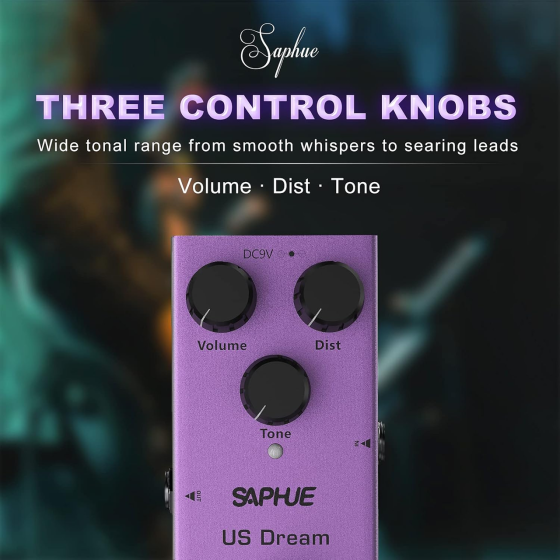 Педаль эффектов Saphue US Dream для электрогитары, педаль Distortion, True Bypass, металлический корпус, 9 В Киев
