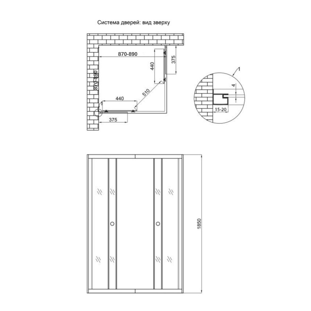 Душевая кабина Lidz Wawel SC90x90.SAT.LOW.DGR, стекло темне тонированное 4 мм без поддона Киев - изображение 2