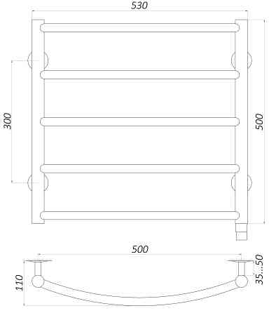 Рушникосушарка UNIO LD ЕU 500-500-5 Драбинка Дуга електро Киев
