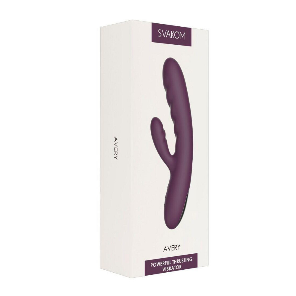 Вибратор-кролик Svakom Avery Lilac с двигающимся стволом, движение вперед-назад Sex Aura Киев - изображение 7