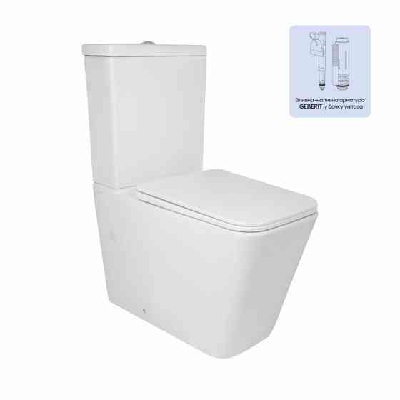 Унітаз підлоговий Qtap Crow Ultra Quiet безобідковий із сидінням Soft-close QTCRO27W51028 Київ