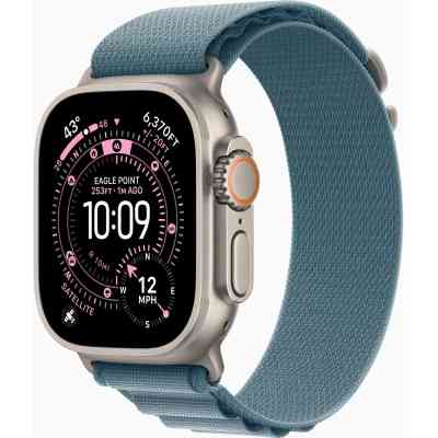 Смарт-часы Apple Watch Ultra 3 GPS + Cellular 49mm Natural Titanium Case with Light Blue Alpine Loop - Large (MEWP4QP/A) Винница
