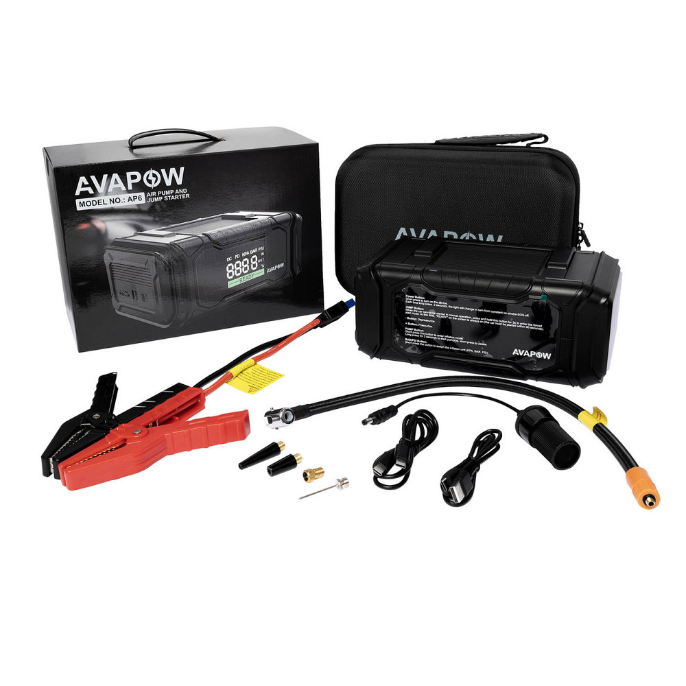 Пусковое устройство Jump Starter с компрессором для авто AVAPOW AP6 (4000A) 74,0Wh/20000mAh Киев - изображение 2