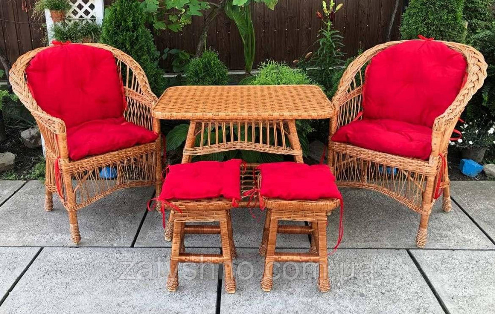 Мебель плетеная с красными накидками Киев - изображение 7