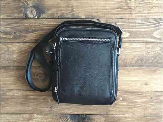 Сумка мессенджер Vintage 14578 кожаная Черная Киев