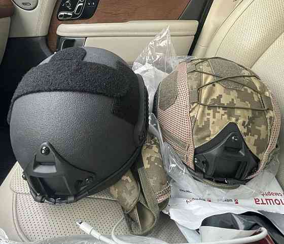 Тактический кевларовый шлем FAST IIIA NIJ (Черный) + кавер (Пиксель) Винница