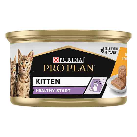 Вологий корм PRO PLAN Kitten Healthy Start для кошенят, мус, з куркою, 85 г Київ